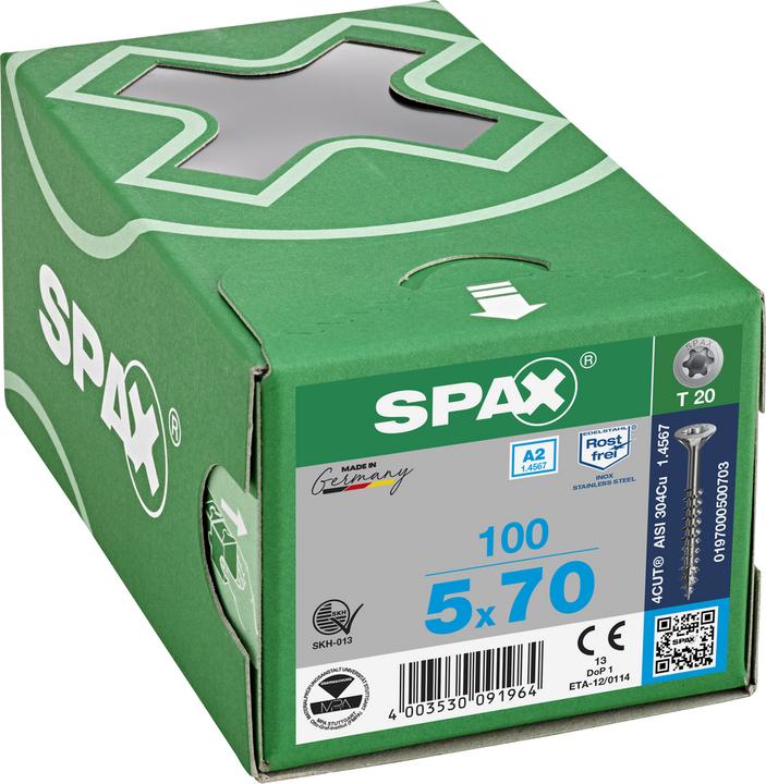 Produktbild Spax A2 Senkmultikopf T-Star Plus T20 Teilgewinde (100 Schrauben pro Stück)