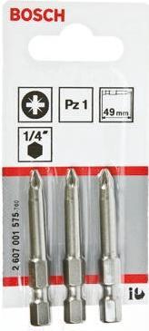 Produktbild Bosch Professional Zubehör Schrauberbit Extra-Hart PZ 1, 49 mm, 3er-Pack (Kreuz Pozidriv PZ)