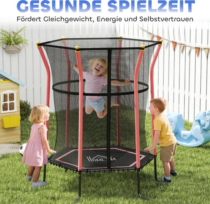 Produktbild Homcom Kindertrampolin Stahl, Kunststoff Rot (163.50 cm)