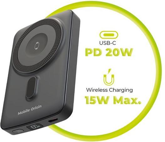 Image du produit Mobile Origin Kabellose magnetische PowerBank 10000 mAh / PB9 (10000 mAh, 10 W)