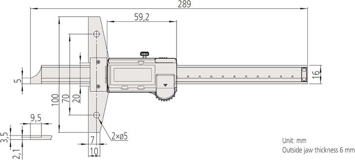 Productafbeelding Mitutoyo Diepte schuifmaat (20 cm)