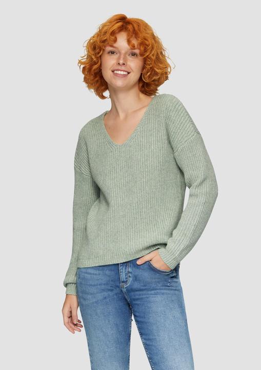 Immagine prodotto S.Oliver Strickpullover Pullover mit überschnittenen Schultern in Melange-Optik (XS)
