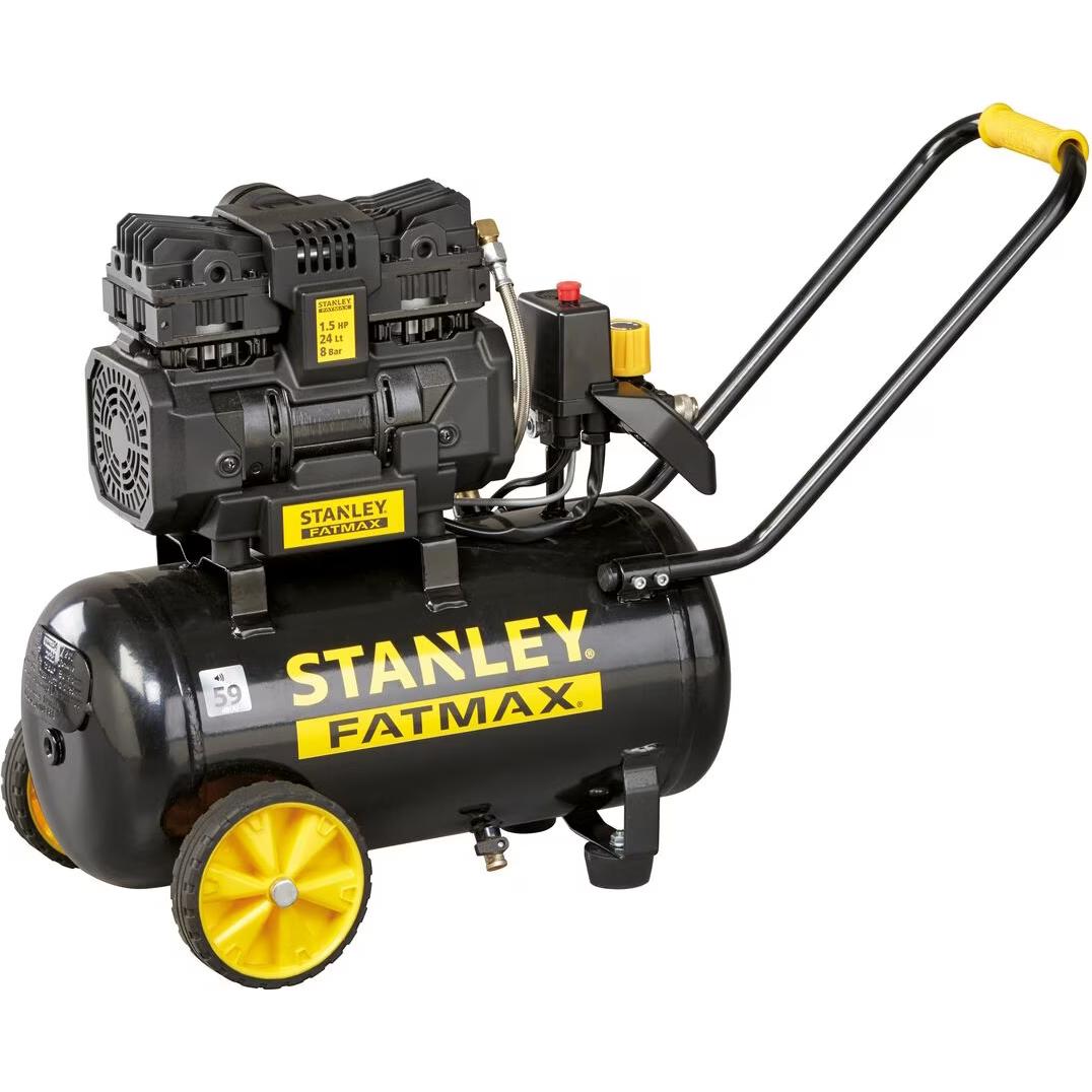 Stanley, Kompressor, SPRĘŻARKA BEZOLEJ.24L/1,5KM/8BR 160l/min. WYCISZONA (24 l)