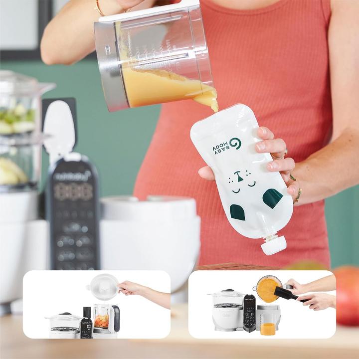 Actual product image Babymoov 6-in-1 Baby Food Maker with Reusable Pouches, Steam Cook, Mix, Defrost, Warm, Sterilize