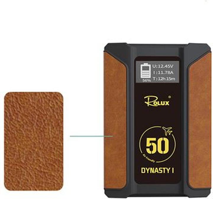 Actual product image Rolux V-Mount battery Dynasty I 50Wh 14.8V 3450mAh (1 pcs., 3450 mAh, Battery + charger)