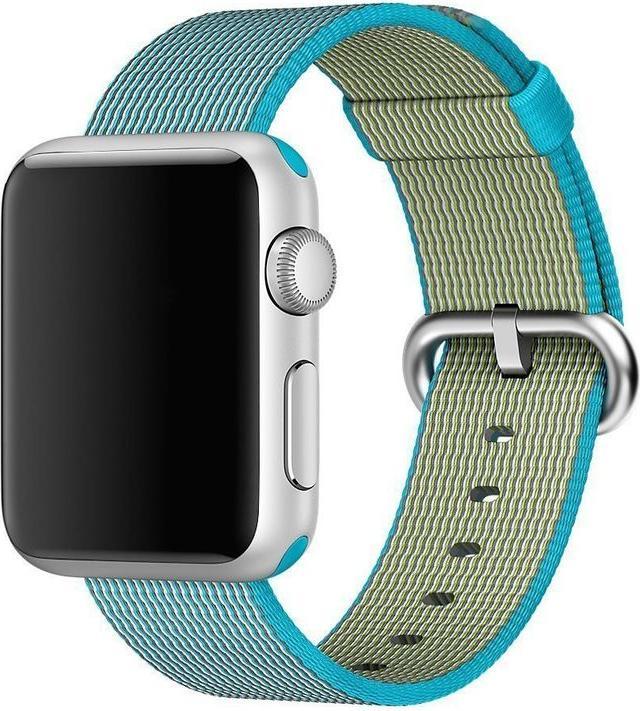 Produktbild Hermex Apple Watch 44mm / 42mm Nylon Stoff Armband Schnalle mit Dorn BLAU Skyblue (42 mm, 44 mm, Nylonstoff)