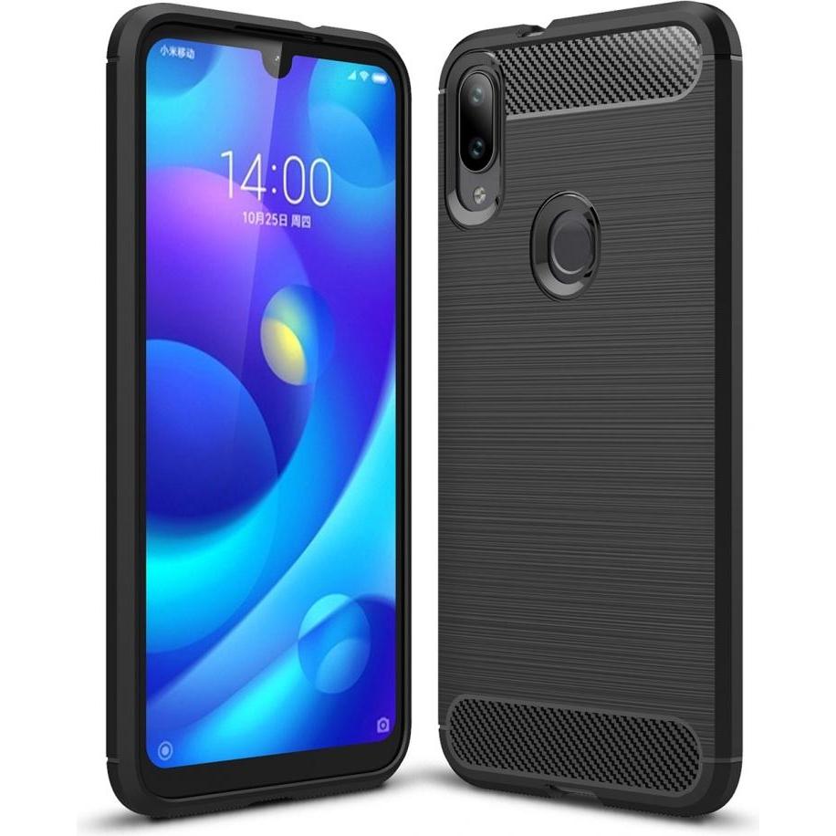 Screenguard Xiaomi Mi Play Hülle Carbon Brushed Soft TPU (Xiaomi Mi Play), Smartphone Hülle, Schwarz