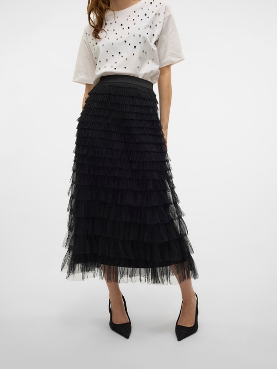 Produktbild Vero Moda Vmnaja Mw Ruffle Maxi Skirt Faw Exp (XS)