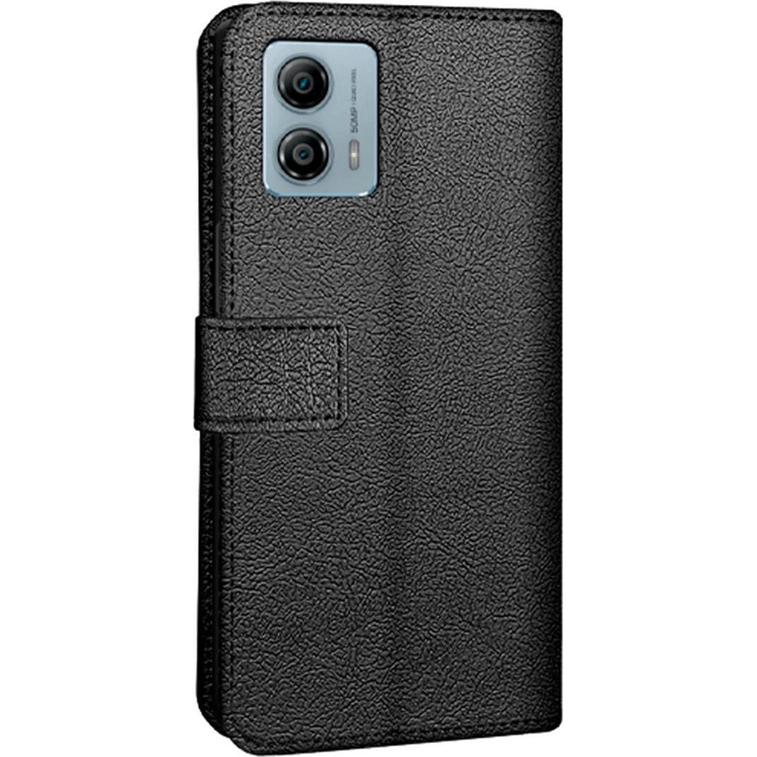 Just in Case Pu-Leder Book HÃ¼lle Schwarz Motorola Moto G53 (Motorola Moto G53), Smartphone Hülle, Schwarz