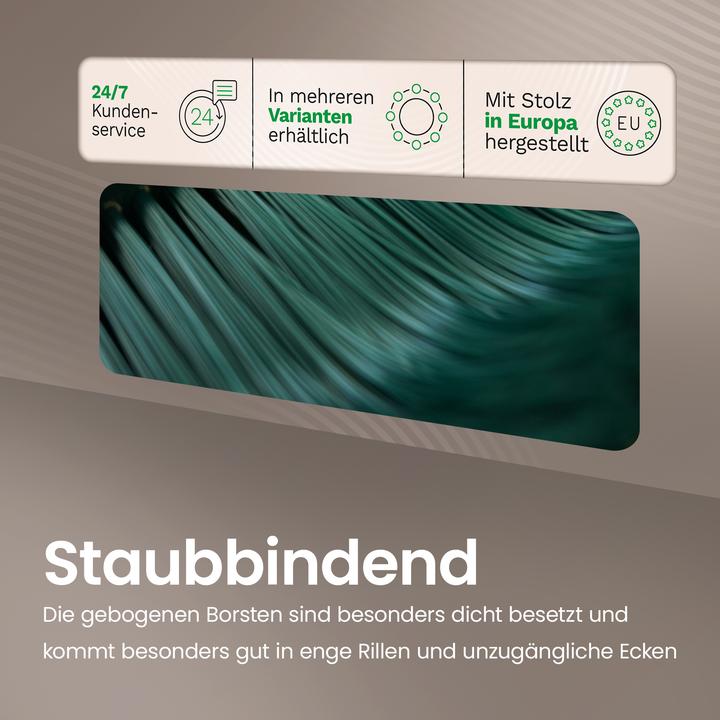 Actual product image Novaliv Premium Krallenbesen mit Stiel 50cm inkl. Kehrgarnitur Outdoor, Spezialbesen gebogenen (1 pcs.)
