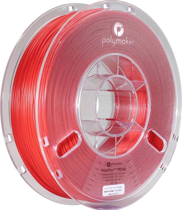 Polymaker PD01003 PolyFlex TPU-95A Filament TPU flexible 1.75 mm 750 g Red 1 pc (TPU, 1.75 mm, 750 g, Red)