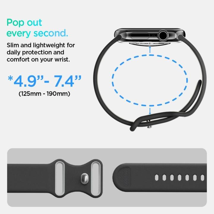 Produktbild Spigen - Nano Pop - Apple Watch 1/2/3/4/5/6/7/8/9/10/SE/SE 2 (38/40/41/42mm) - Black Sesame (Plastic, Silicone)