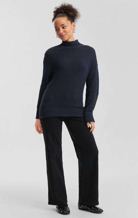 Produktbild s.Oliver Strickpullover Strickpullover mit Stehkragen aus Baumwollmix (XS)