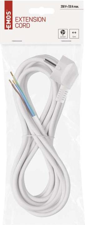 Produktbild Emos Netzkabel PVC 3x 1,0mm2, 5m, weiss (5 m)