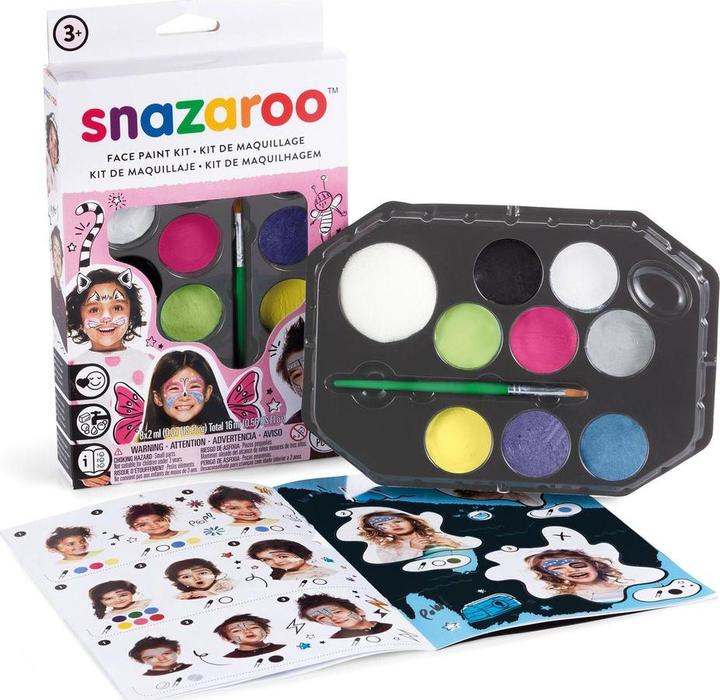Immagine prodotto Snazaroo Kit di pittura per il viso 10 pezzi e libro delle idee (791001)