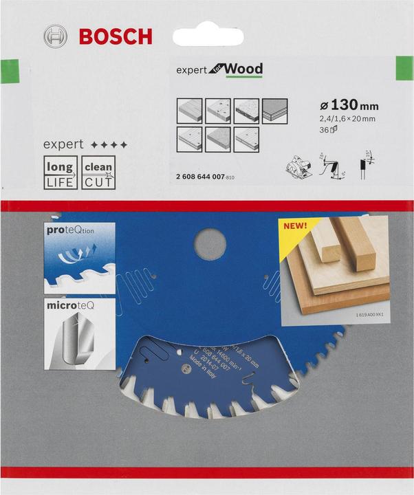 Produktbild Bosch Professional Zubehör Kreissägeblatt Expert for Wood, 130 x 20 x 2,4 mm, 36