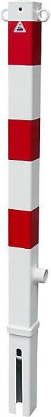 Produktbild kaiserkraft Absperrpfosten, 70 x 70 mm, weiß / rot