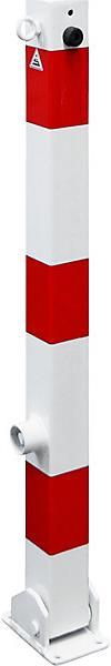 Actual product image kaiserkraft Barrier post, 70 x 70 mm, white / red