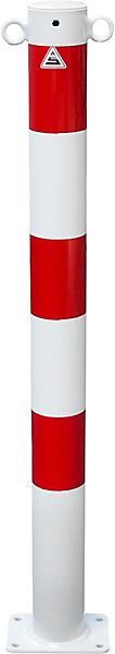 Produktbild kaiserkraft Absperrpfosten, Ø 76 mm, weiß / rot
