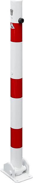 kaiserkraft Absperrpfosten, Ø 60 mm, weiß / rot