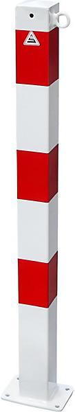 Produktbild kaiserkraft Absperrpfosten, 70 x 70 mm, weiß / rot