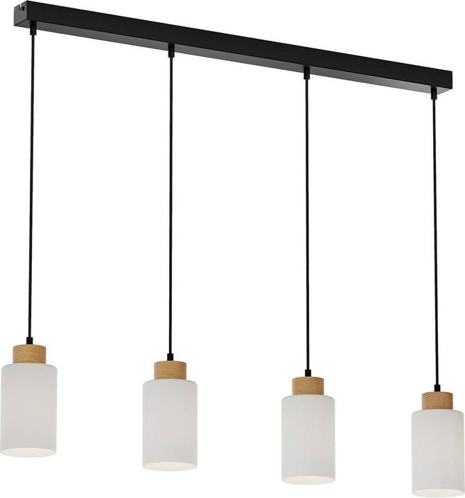Actual product image Envostar Talia 4 pendant light Black/Wood/White (E27)