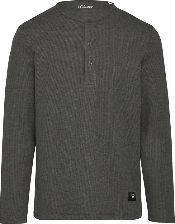 Produktbild s.Oliver T-Shirt Geripptes Langarmshirt mit Henley-Ausschnitt (S)
