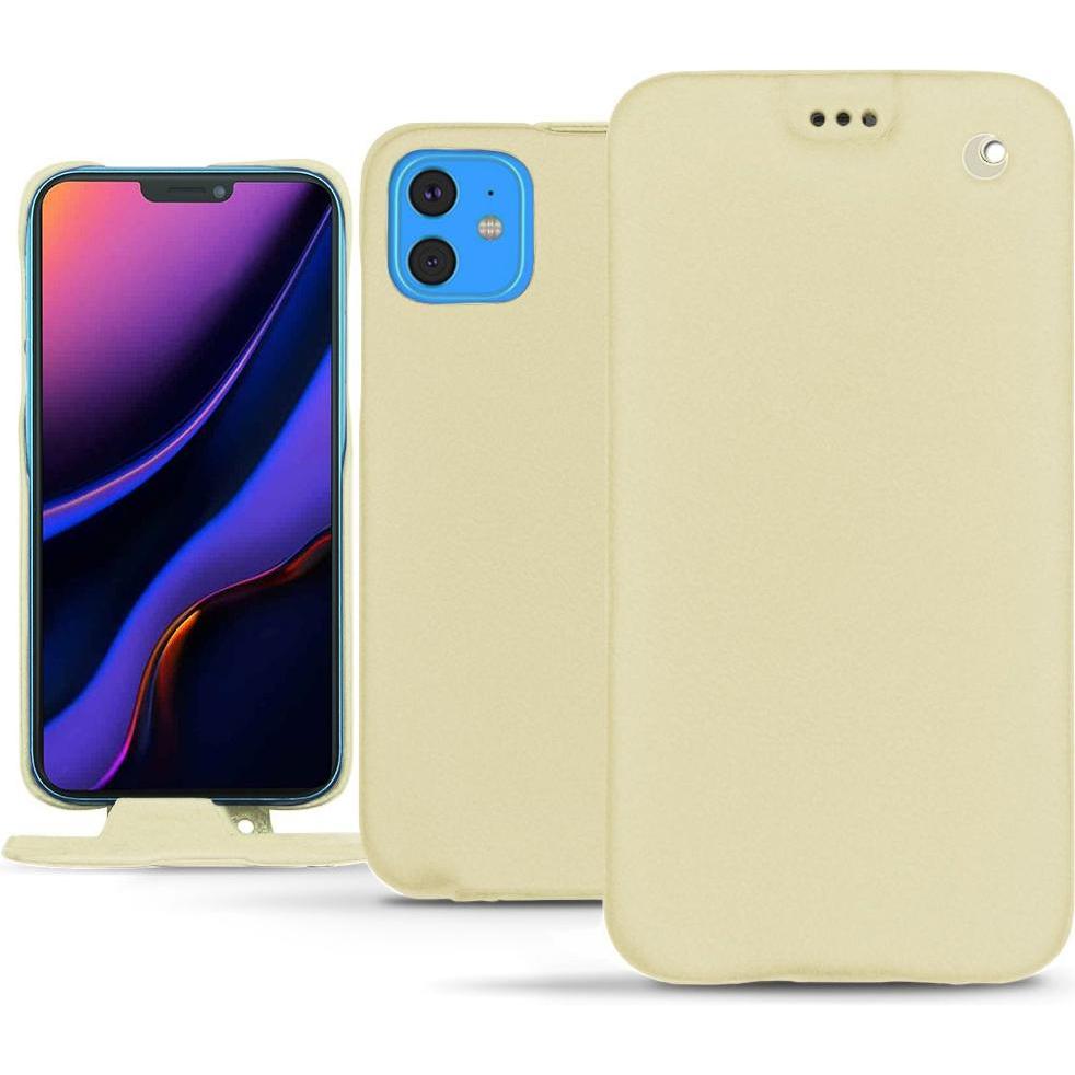 Noreve Lederschutzhülle vertikal (Apple iPhone 11), Smartphone Hülle, Beige