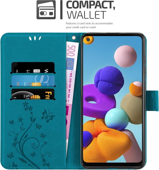 Actual product image Cadorabo Flower Book Cover (Samsung Galaxy A21s)