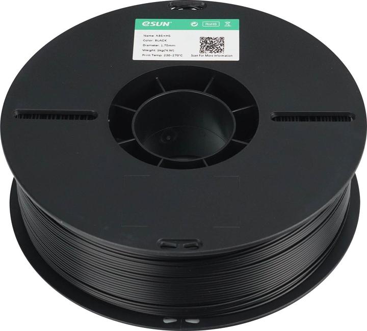 Produktbild eSUN eABS-HT Hochtemperatur Schwarz Filament 1.75mm 1Kg (ABS, 1.75 mm, 1000 g, Schwarz)