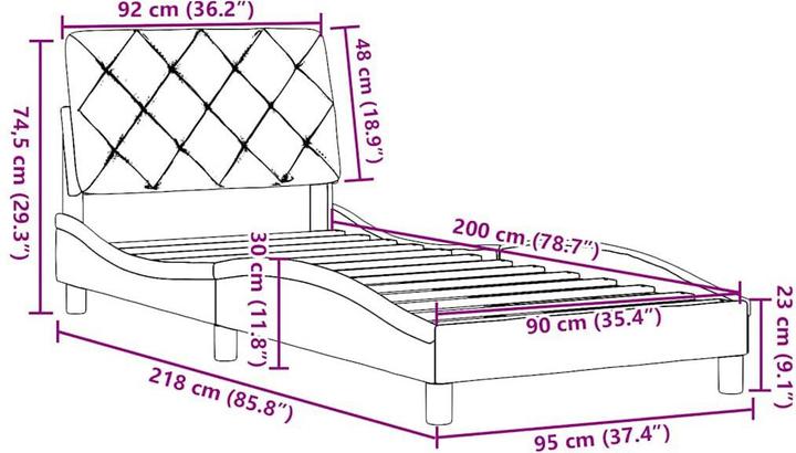 Image du produit vidaXL Bettgestell (90 x 200 cm)