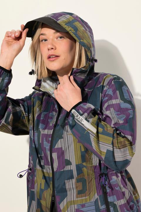 Actual product image Ulla Popken Abstract Print Lightweight Rain Jacket (42, 44)