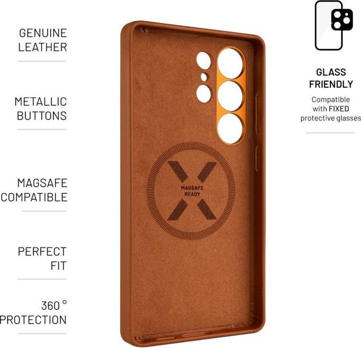 Actual product image Fixed MagLeather for Samsung Galaxy S25 Ultra, brown (Samsung Galaxy S25 Ultra)