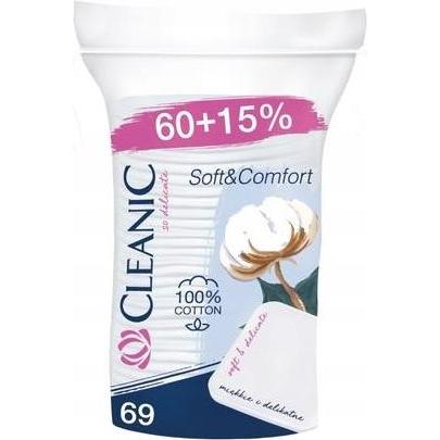 Cleanic, Igiene intima, Cuscinetti cosmetici quadrati Soft Comfort - 69 pezzi (Lozione per il lavaggio intimo)