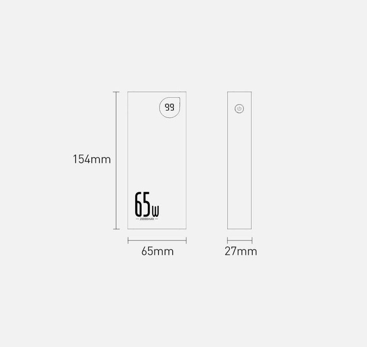 Produktbild Baseus Adaman Series (20000 mAh, 65 W, 74 Wh)