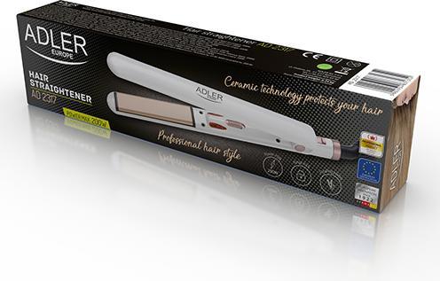 Produktbild Adler Hair straightener AD 2317 Ceramic heating system, Temperature (max) 200 ° C, 35 W, White (Glätteisen)