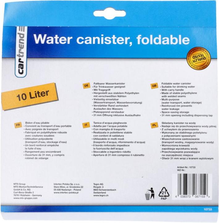 Energie-Label Cartrend Wasserkanister
