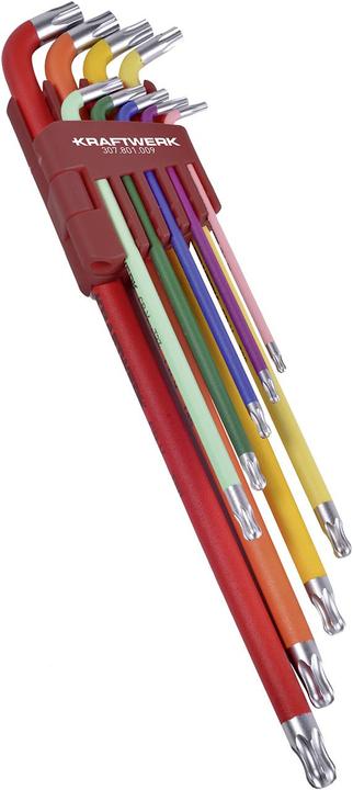 Produktbild Kraftwerk Kugelkopf-TX-Stiftschlüssel-Satz T10 - T50, 9 tlg.