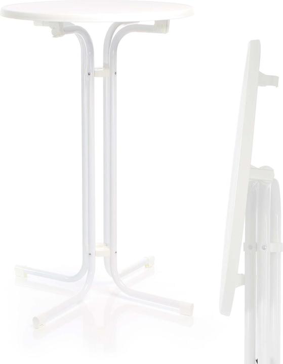 Image du produit Wiltec Table de bistrot pliante Toboli Blanc Ø 70 cm Table de bar Table de fête ronde