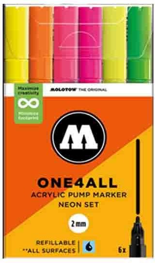 Molotow Acrylmarker One4All 127HS Neon Set (Neon, 2 mm, 6 x)