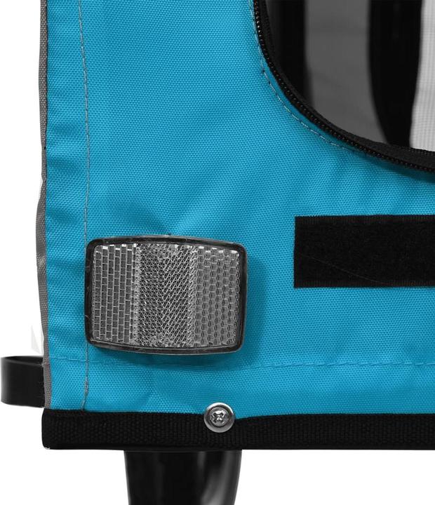 Actual product image vidaXL Fahrradanhänger Hunde Blau und Grau Oxford-Gewebe und