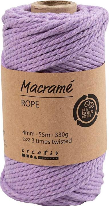 Productafbeelding Creativ Company Katoenen garen macramé touw 330 g lila (55 m)
