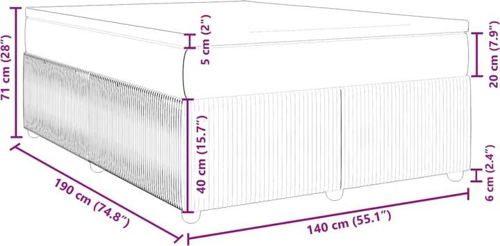 Produktbild vidaXL Boxspringbett (140 x 190 cm)