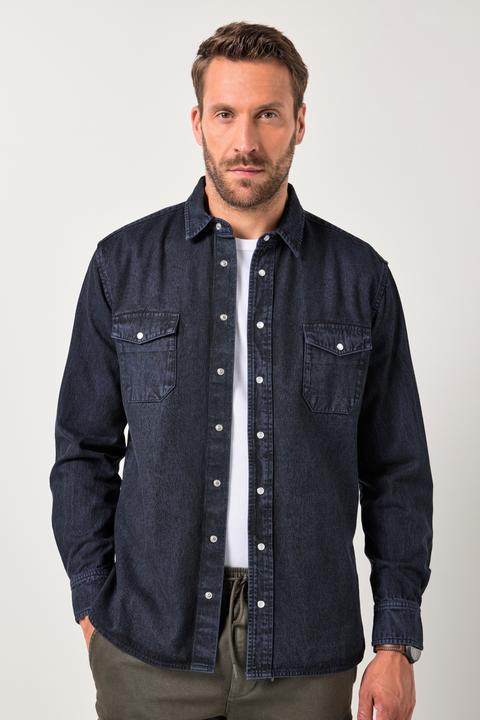 Produktbild JP1880 Color-Jeanshemd FLEXNAMIC®, Langarm, Kentkragen, Modern Fit (4XL)