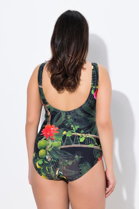 Image du produit Ulla Popken Maillot de bain, motif toucan, sans bonnets souples, col rond (54)