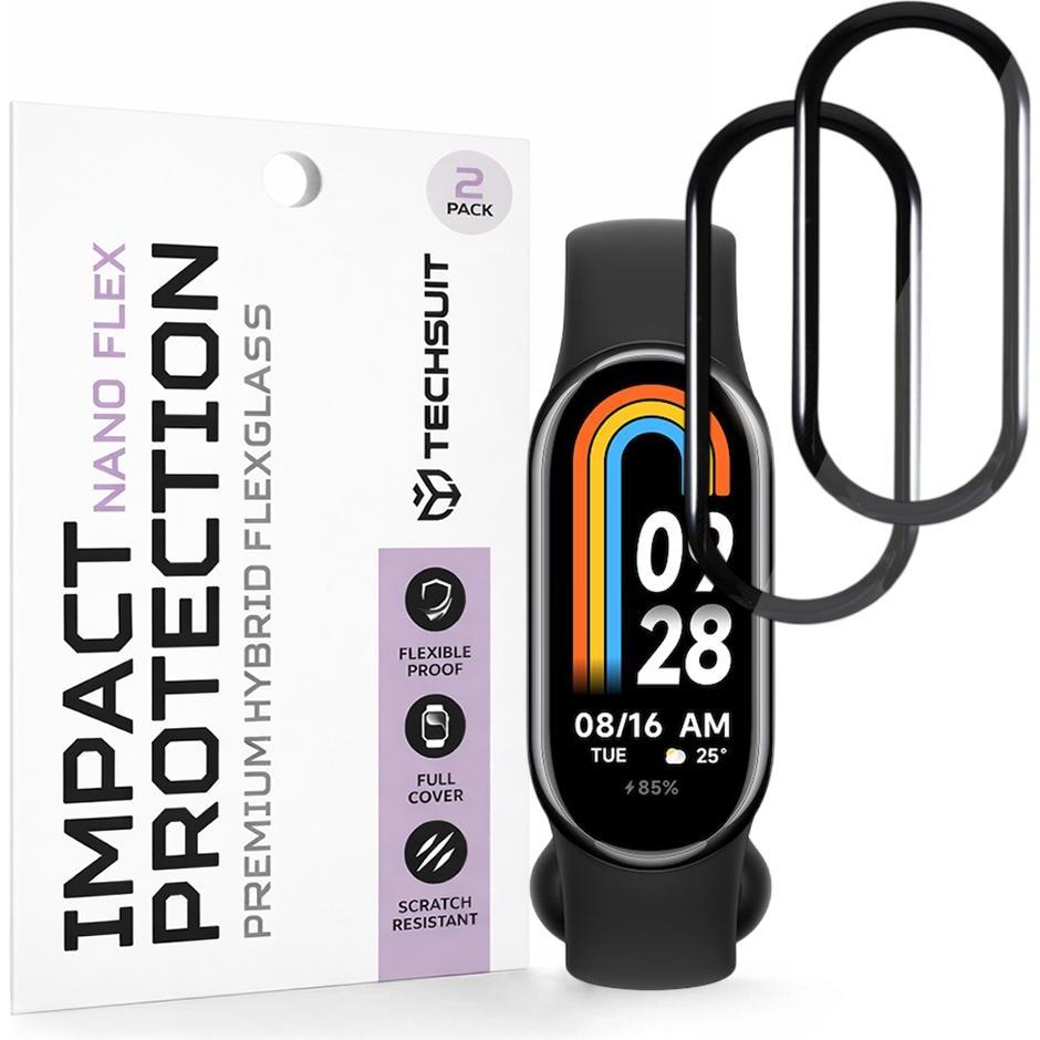 Techsuit - Nano Flex (2 pack) - Xiaomi Mi Band 8 - Black, Accessori per smartwatch, Nero