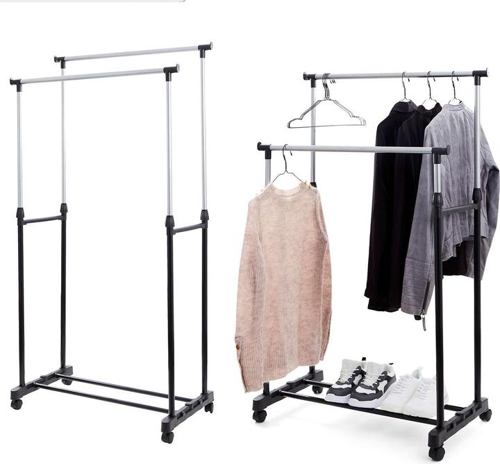Actual product image Homeline Adjustable double clothes rack