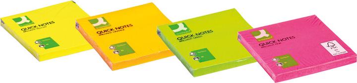 Produktbild Q-Connect Haftnotizen Quick Notes neon (76 x 76 mm)