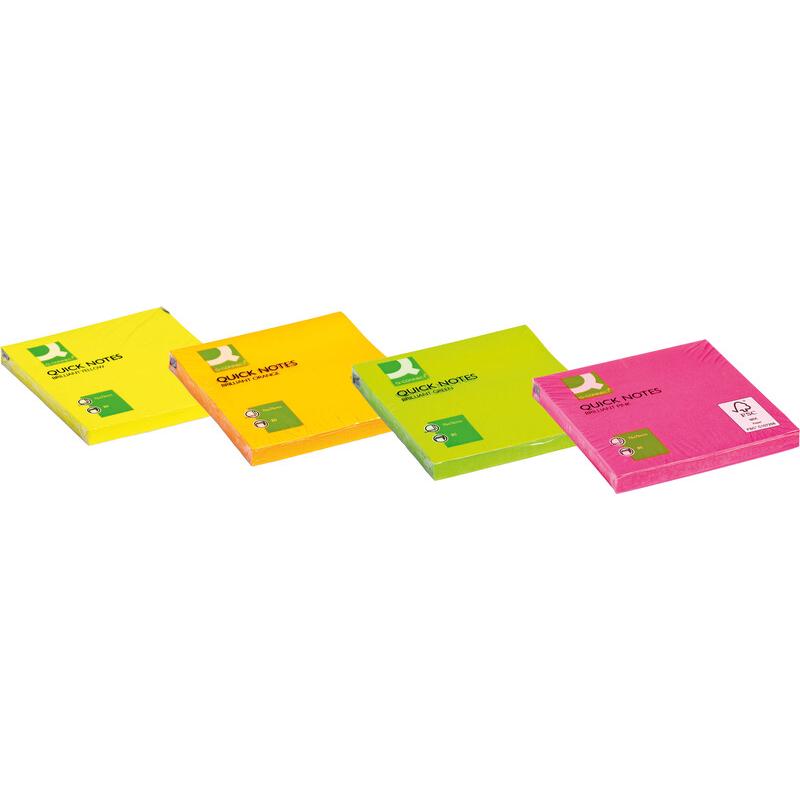 Thumbnail - Q-Connect, Haftnotiz, Haftnotizen Quick Notes neon (76 x 76 mm)