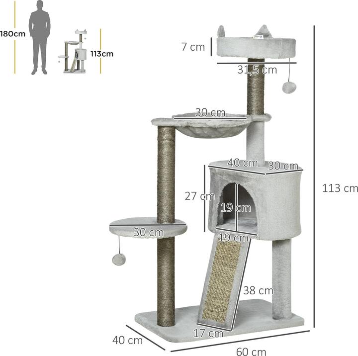 Image du produit Jamb Arbre à chat (113 cm, Gris clair)
